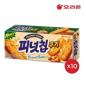 오리온 피넛칩쿠키(104g) x 10개