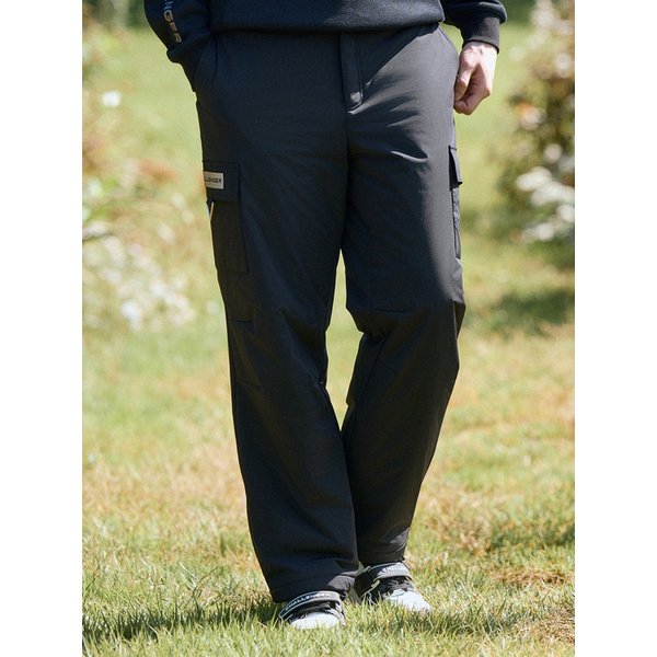 남성 아웃포켓 세미와이드핏 패딩 팬츠 블랙