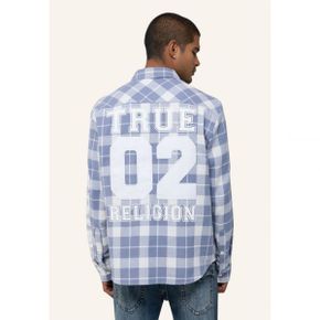 True Religion 트루 종교 플란넬 셔츠 - 파랑. 자연스러움 8102981