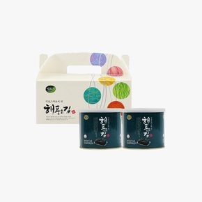 [명절이후 순차발송][바다소리] 올리브로구운 해품은김 2호세트(2캔) 쇼핑백동봉
