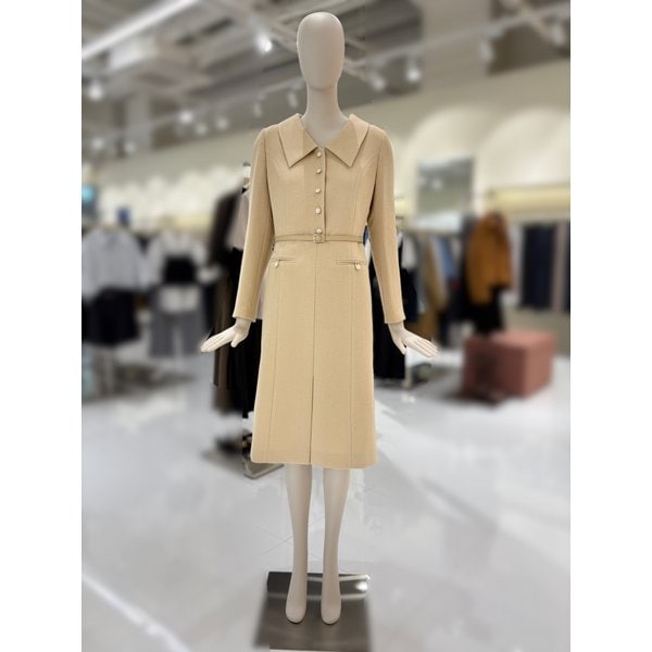 [부산점] [씨씨콜렉트] 벨티드 카라넥 트위드 원피스 (E254MSE131)