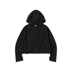 W LAYERED HOOD T-SHIRT [BLACK]