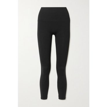 스팽스 Seamless Ribbed Stretch-jersey Leggings 블랙