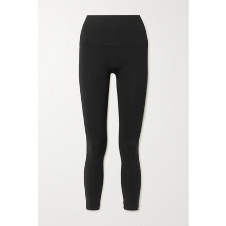 스팽스 Seamless Ribbed Stretch-jersey Leggings 블랙