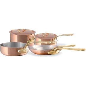 영국 모비엘 냄비 Mauviel M200 B 2mm Polished Copper 스테인리스 스틸 8Piece Cookware Set Wi