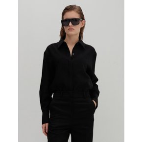 텐셀 실키 텍스쳐 셔츠 블랙 LF26005SH04BK