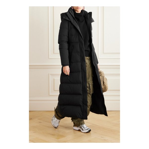 넷 서스테인 카리나 시티 벨트 후드 퀼팅  셸 다운 코트 블랙 1647597319449142