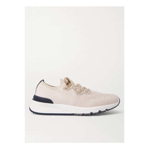 스웨이드 트리밍 스트레치 니트 스니커즈 화이트 46353151654233806