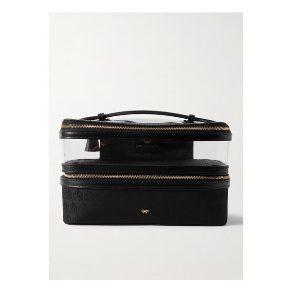 더블 데커 가죽 트리밍 나일론 자카드 PVC 코스메틱 케이스 1647597336931381