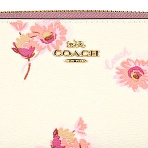 [아울렛] COACH(코치) 레이디스 라운드 Zip장 지갑 C4455 IMCAH(초크 멀티) 꽃무늬