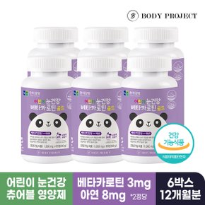 [바디프로젝트] 어린이 눈건강 베타카로틴 골드 1000mg x 60정, 6박스