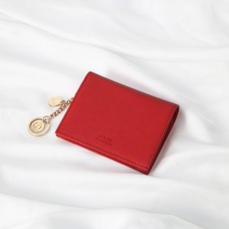 디랩 [별자리키링 증정] Minette Half Wallet - Red