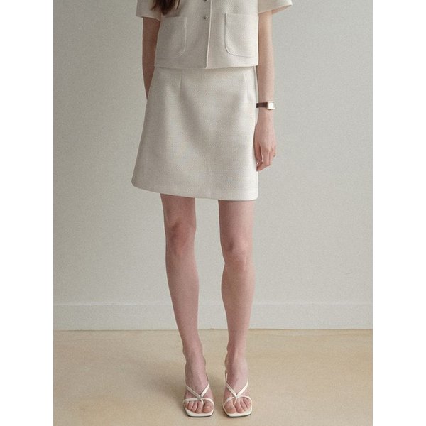 esy tweed skirt (ivory)