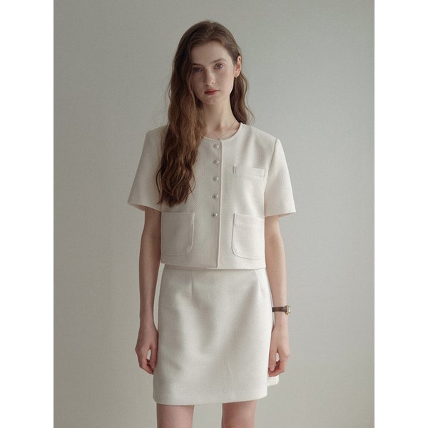 esy tweed skirt (ivory)