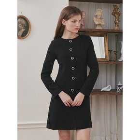 Tweed Pocket Dress - Black