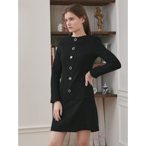 Tweed Pocket Dress - Black