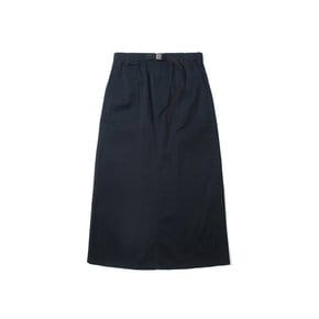 MIL-LABEL BELTED COTTON LONG SKIRT 크라운네이비