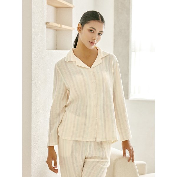 후르츠 스트라이프 요루면 파자마 세트