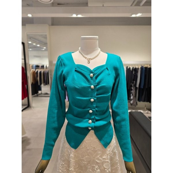 [파주점] 엘레강스 셔링 버튼 니트 JR3A1PO109