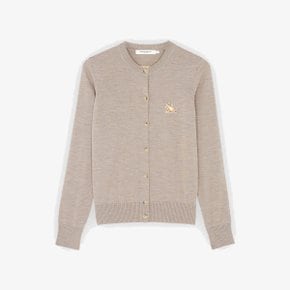 CHILLAX FOX PATCH ADJUSTED R-NECK CARDIGAN IW00528 / 3 COLOR