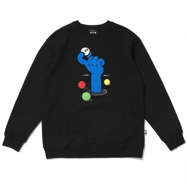 욜프 CREWNECK  ROLL&POP BLACK 욜프 크루넥 롤앤팝 블랙