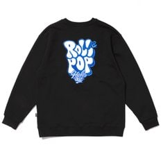 CREWNECK  ROLL&POP BLACK 욜프 크루넥 롤앤팝 블랙