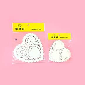 도일리페이퍼 하트화이트 2가지사이즈 학습교구