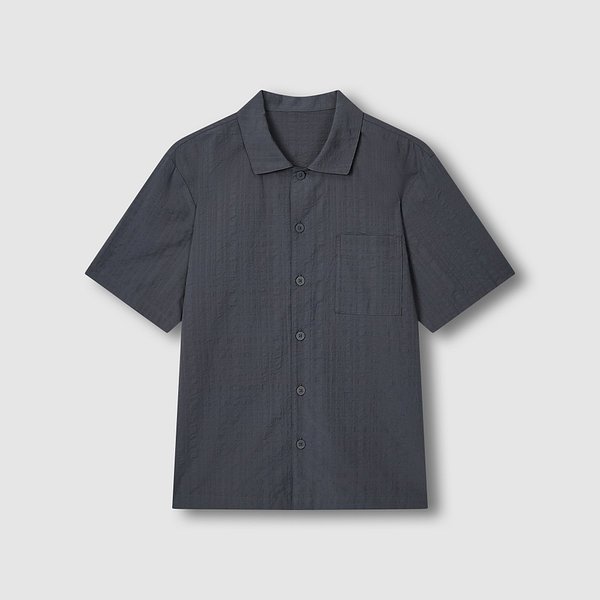 남 소프트 시어서커 반팔 파자마 셔츠 J206201168085