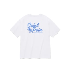 SP SAINT PALM TREE T SHIRTS-WHITE BLUE