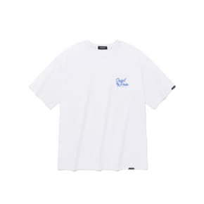 SP SAINT PALM TREE T SHIRTS-WHITE BLUE