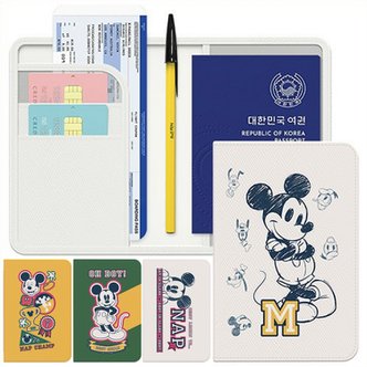  디즈니 정품 미키마우스 여권 케이스 지갑 신여권 호환 해킹방지 전자 RFID 차단 미키 바시티