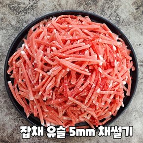 국내산 돼지고기 후지 뒷다리 잡채 유슬용 8mm채설기 500g