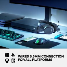 SteelSeries 게이밍 헤드셋 마이크 포함 유선 밀폐형 PC PS5 PS4 Switch 지원 Arctis 1 61427