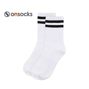 온삭스 더블 스트라이프 양말 LONG화이트 (ESOS2LWH)