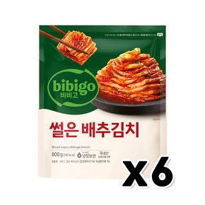 비비고 썰은 배추김치 맛김치 800g x 6개