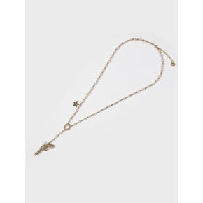 REVOLVER BEADS NECKLACE (GOLD&BEIGE)