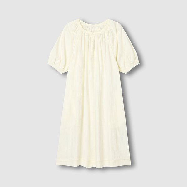 여 도비 벌룬 반팔 파자마 원피스 J206203066025