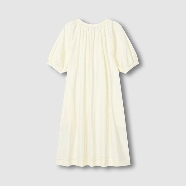 여 도비 벌룬 반팔 파자마 원피스 J206203066025