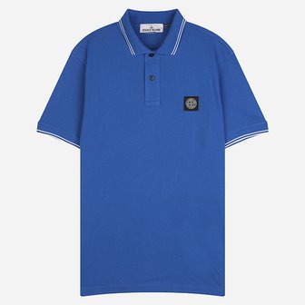 스톤아일랜드 [시흥점] 6S 2200010 S0018 V0022 로고 패치 반팔 PK 셔츠 블루