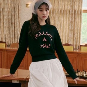 MAISON DE ROLA EMBROIDERY KNIT BLACK