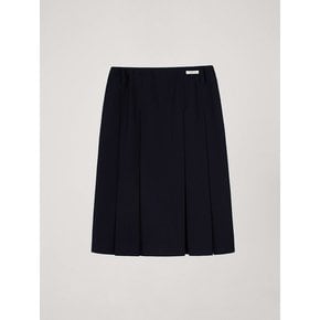 WOOL PLEATED SKIRT_NAVY