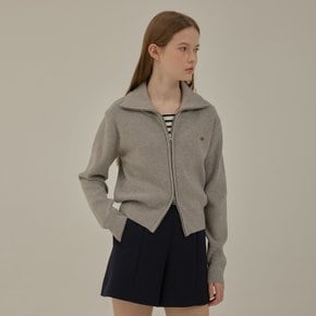 Rohan collar zip-up knit_Gray