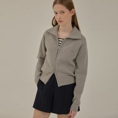 Rohan collar zip-up knit_Gray