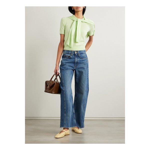 비사이드 릴랙스 커프 라소 하이라이즈 와이드 진 미드 데님 46376663162847055