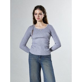 Vintage Charm Knitted Tshirt (GRAY)