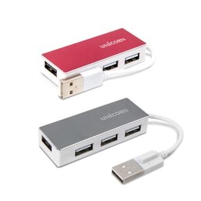 유니콘 RH-A40 USB 2.0 4포트 허브 레드