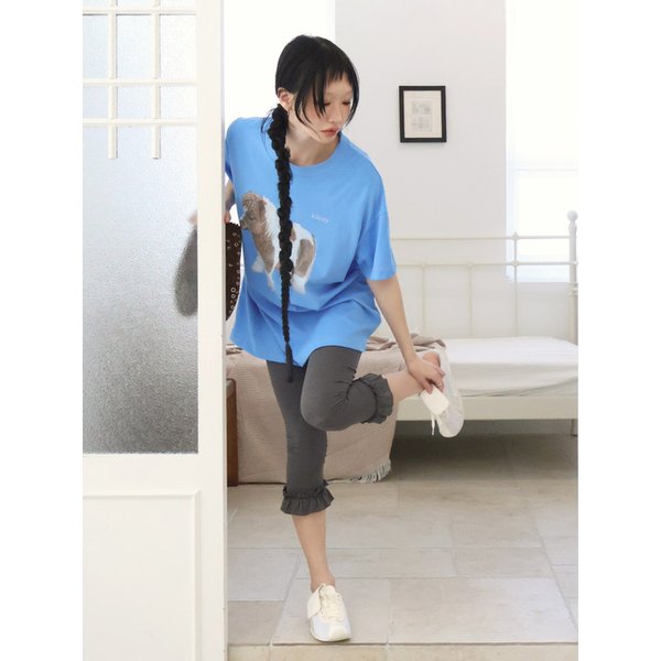 Ruffle Stripe Leggings_Chacoal