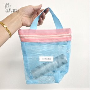 메쉬 미니 핸드 파우치 화장품 스트랩 메이크업 여행용 가방