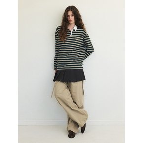 Love Stripe Collared T-Shirt, Green