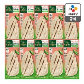 [소비기한:25년4월15일까지][본사배송][냉장] 더건강한 닭가슴살 순살 청양고추 100g X 10개